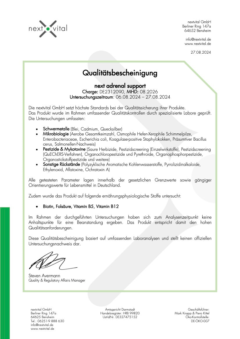 Qualitätsbescheinigung