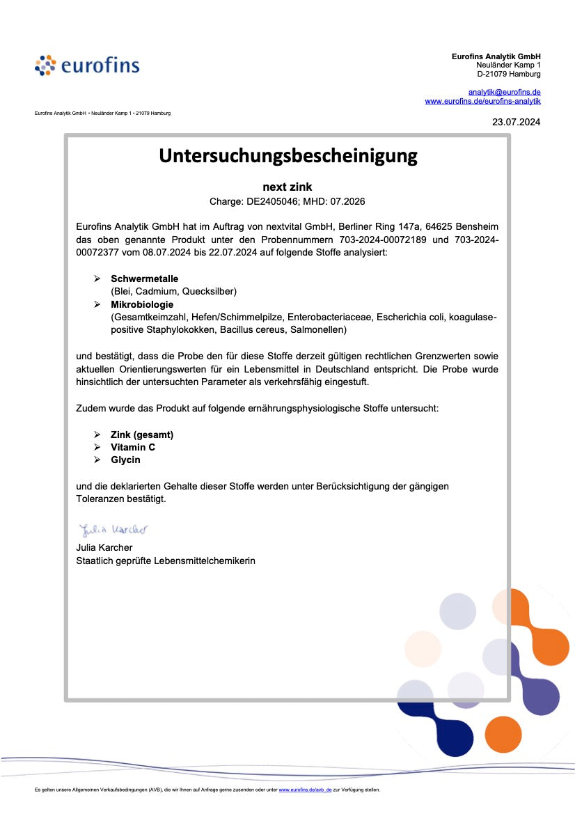 Untersuchungsbescheinigung
