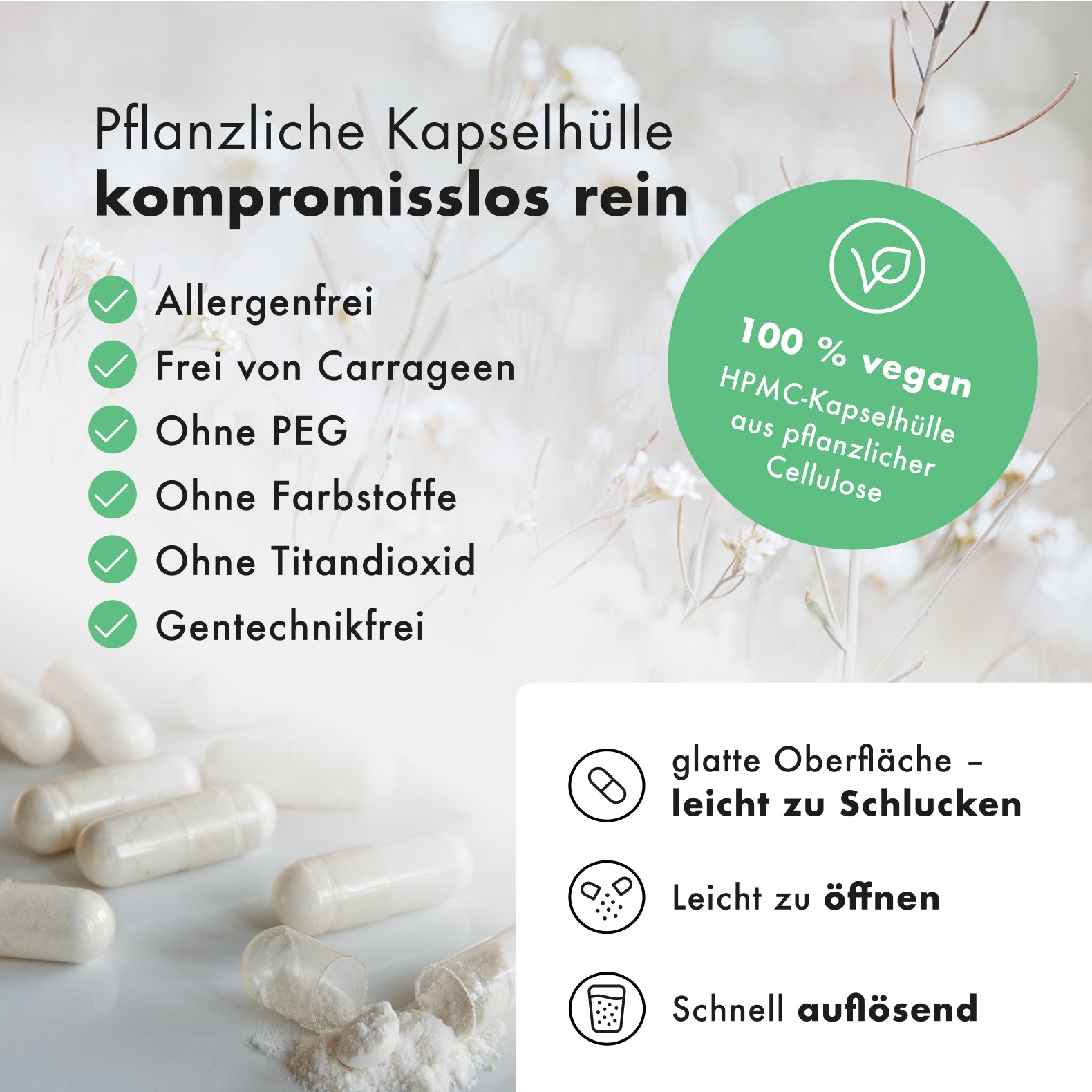 Magnesiumkapsel in Nahaufnahme