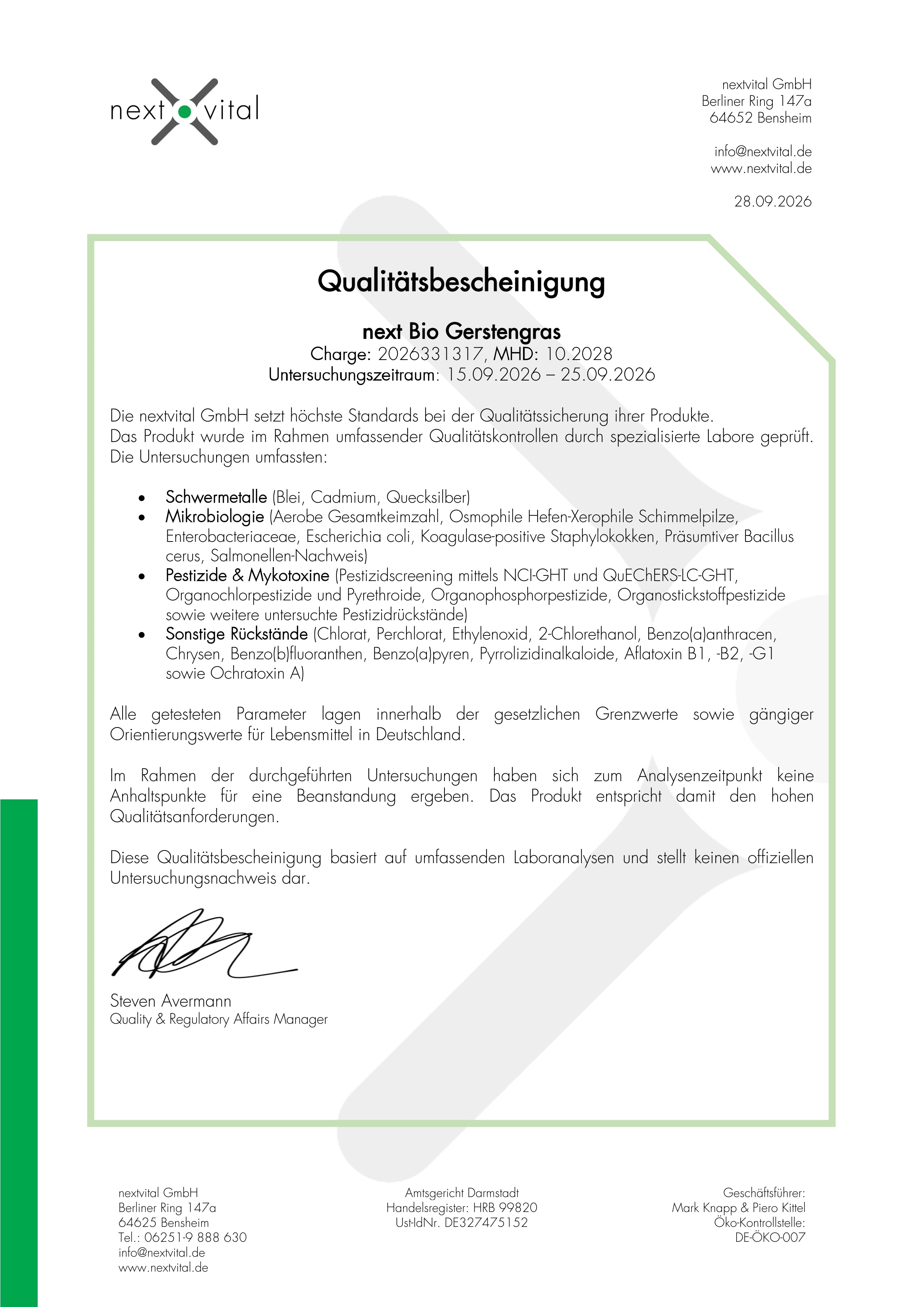 QBS next Bio Gerstengras 10.2028
