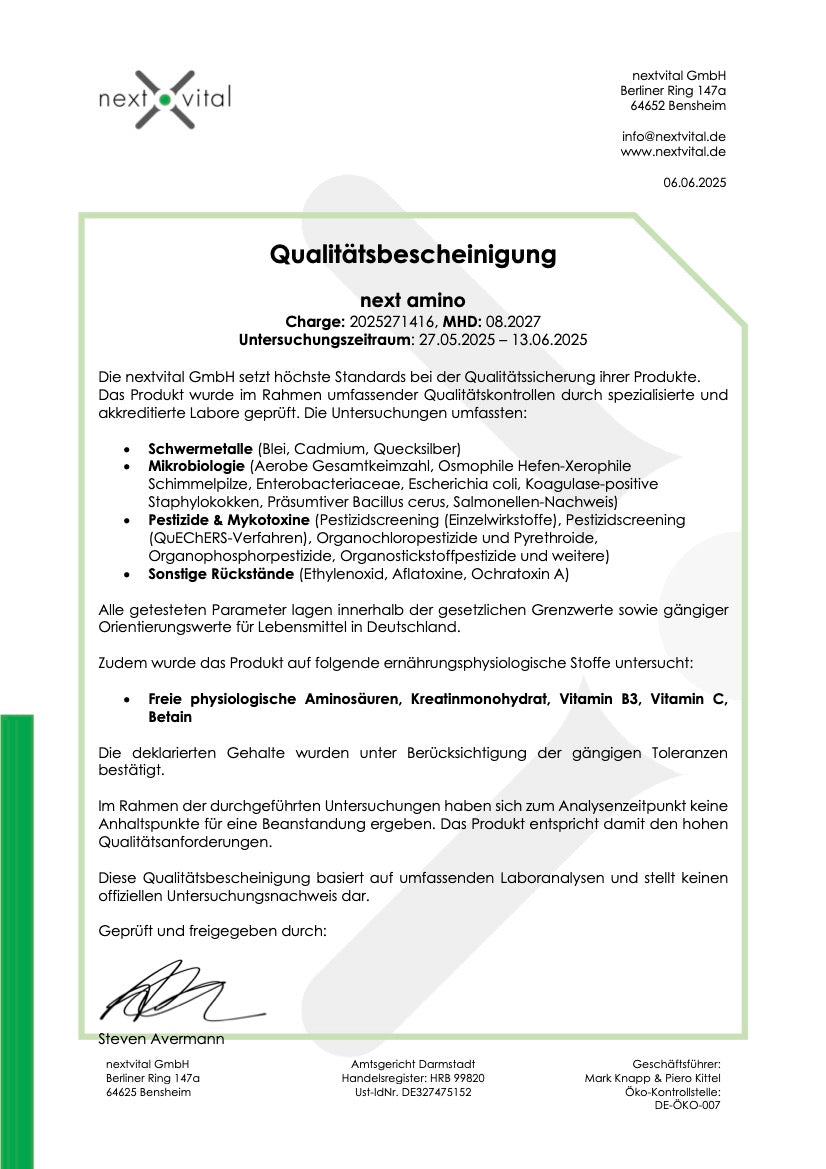 Qualitätsbescheinigung