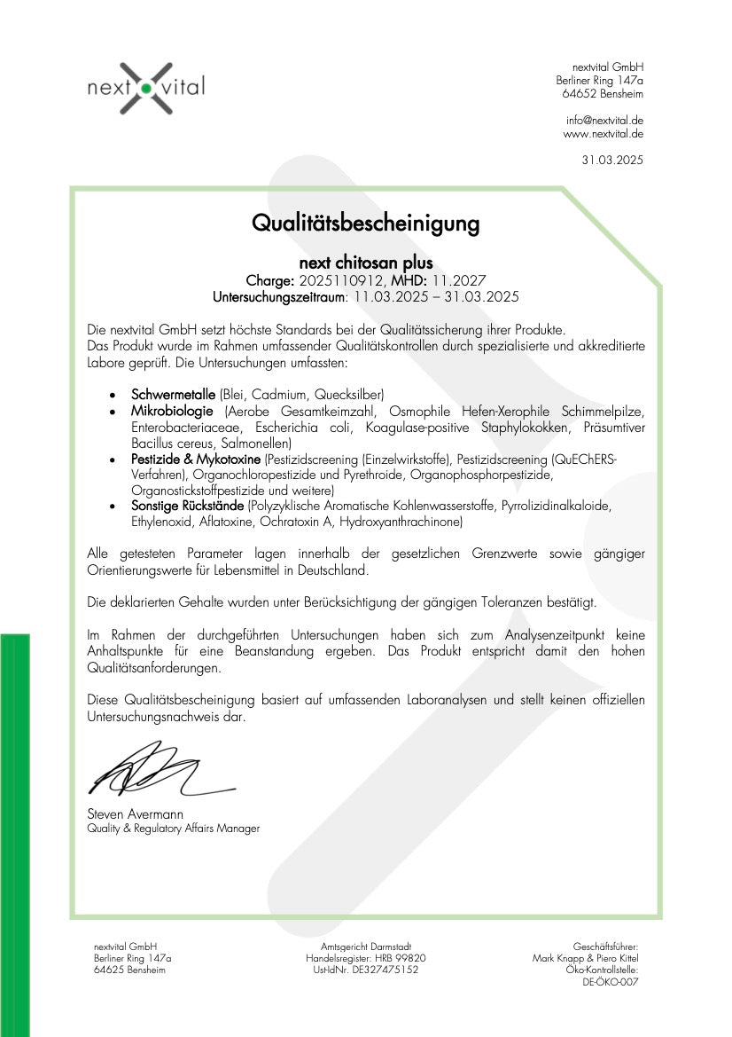 Qualitätsbescheinigung