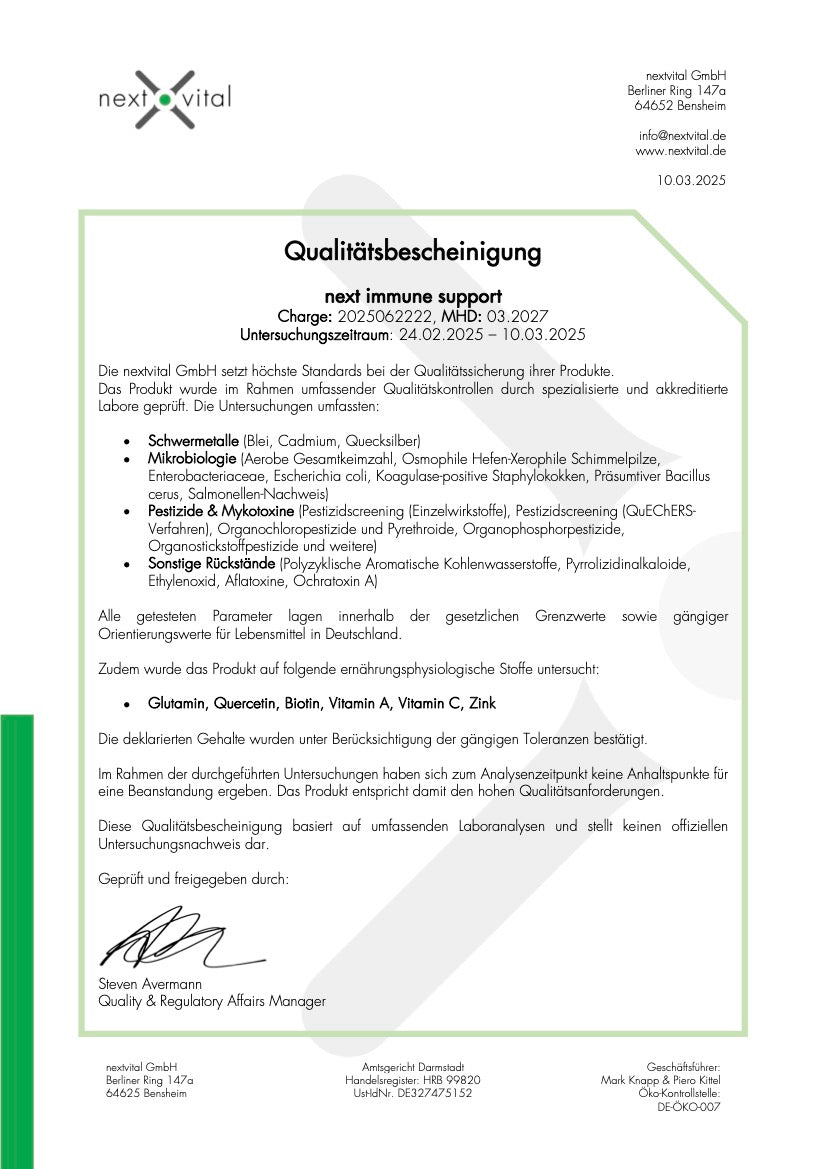 Qualitätsbescheinigung