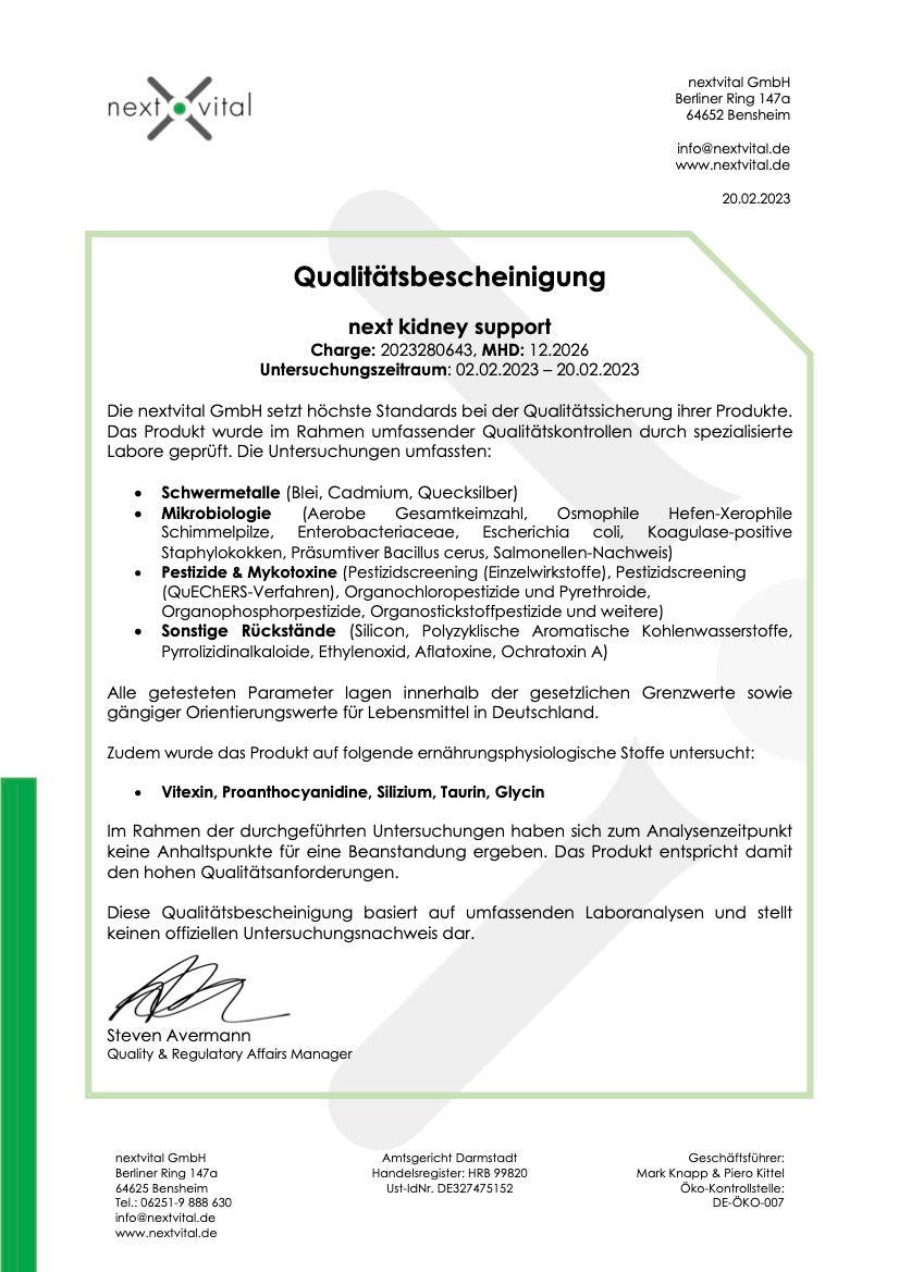 Qualitätsbescheinigung