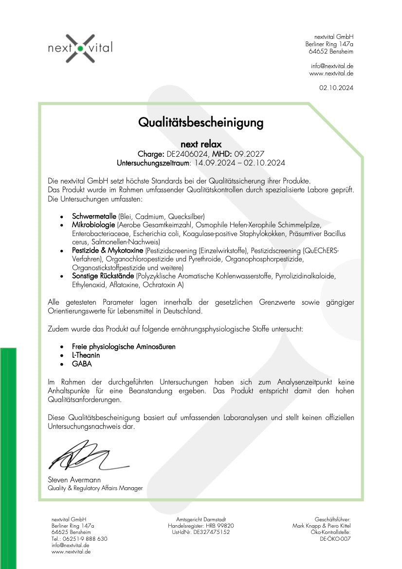 Qualitätsbescheinigung