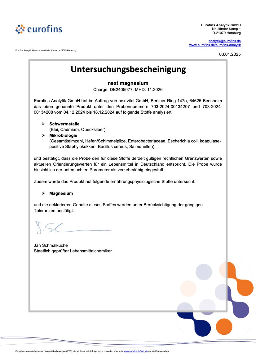 Untersuchungsbescheinigung