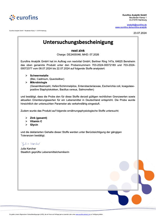 Qualitätsbescheinigung