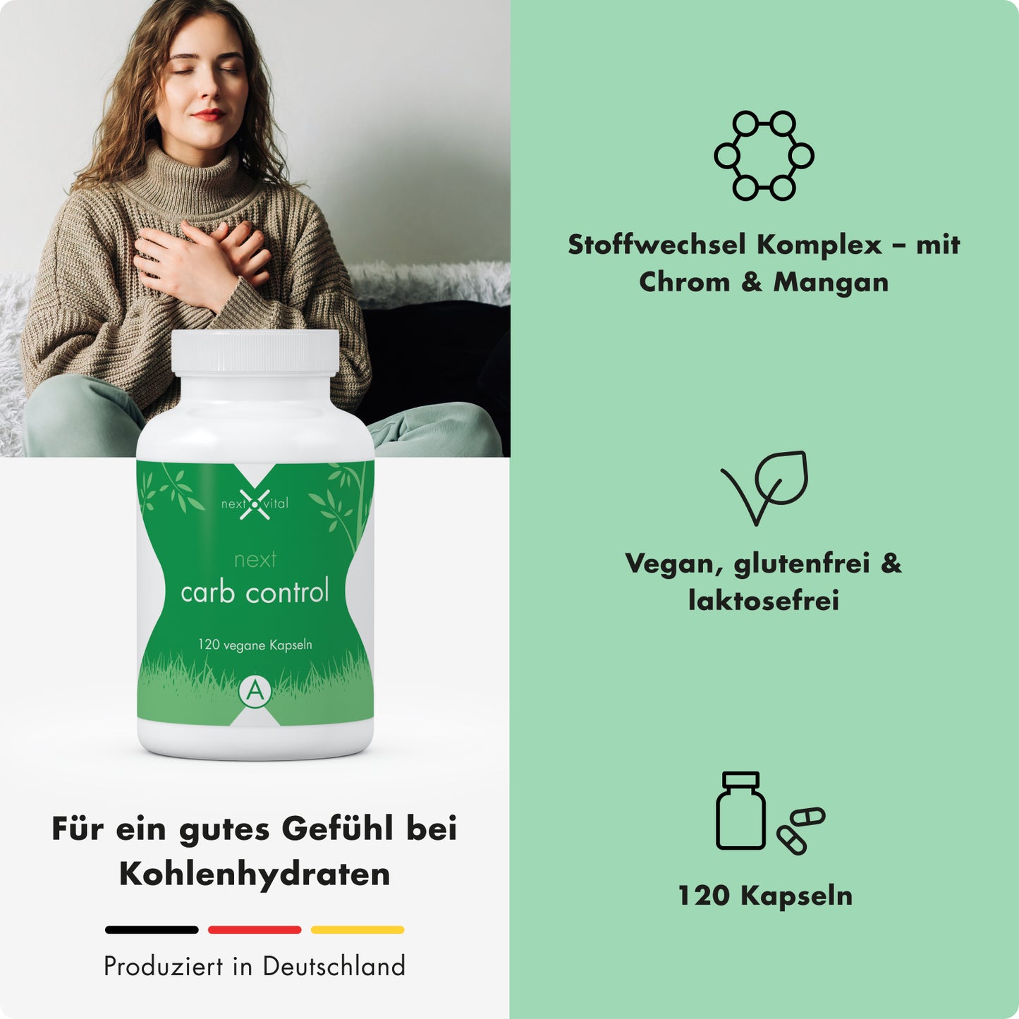next carb control, 120 vegane Kapseln