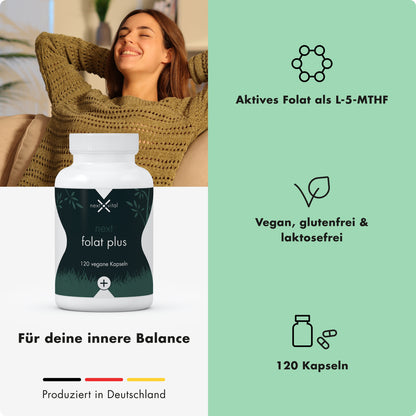 next folat plus, 120 vegane Kapseln
