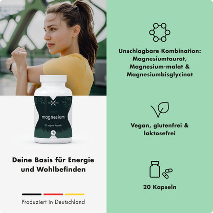 next magnesium mini, 20 vegane Kapseln - Probiergröße