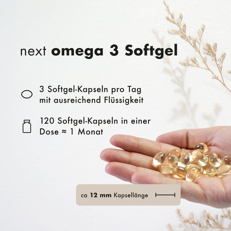 next omega 3, 120 vegane Softgel-Kapseln
