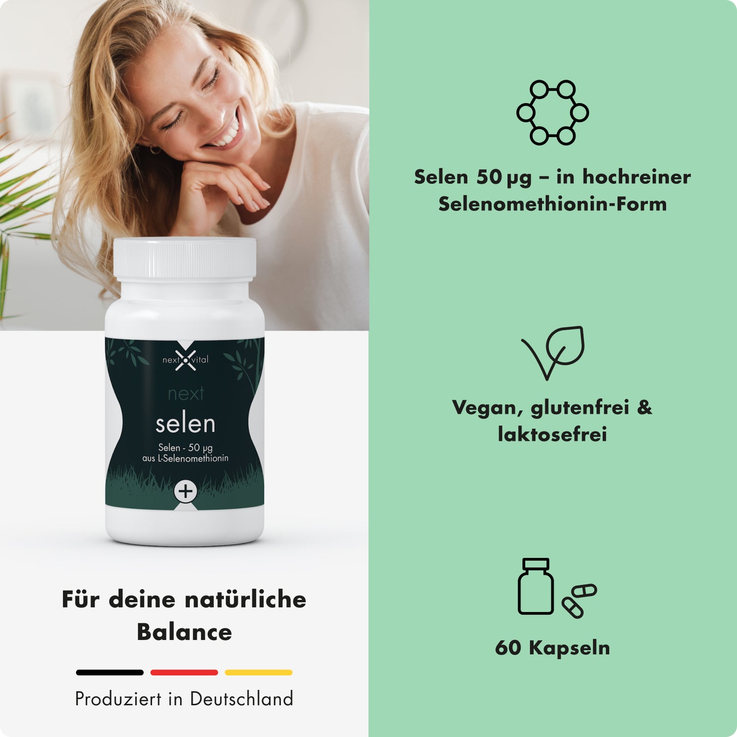 next selen, 60 vegane Kapseln